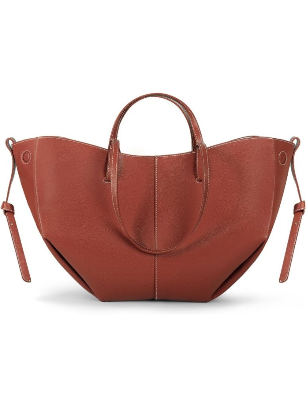 Stylish Cowhide Tote Bag - Lightweight Leather Bucket Handbag for Work & Travel